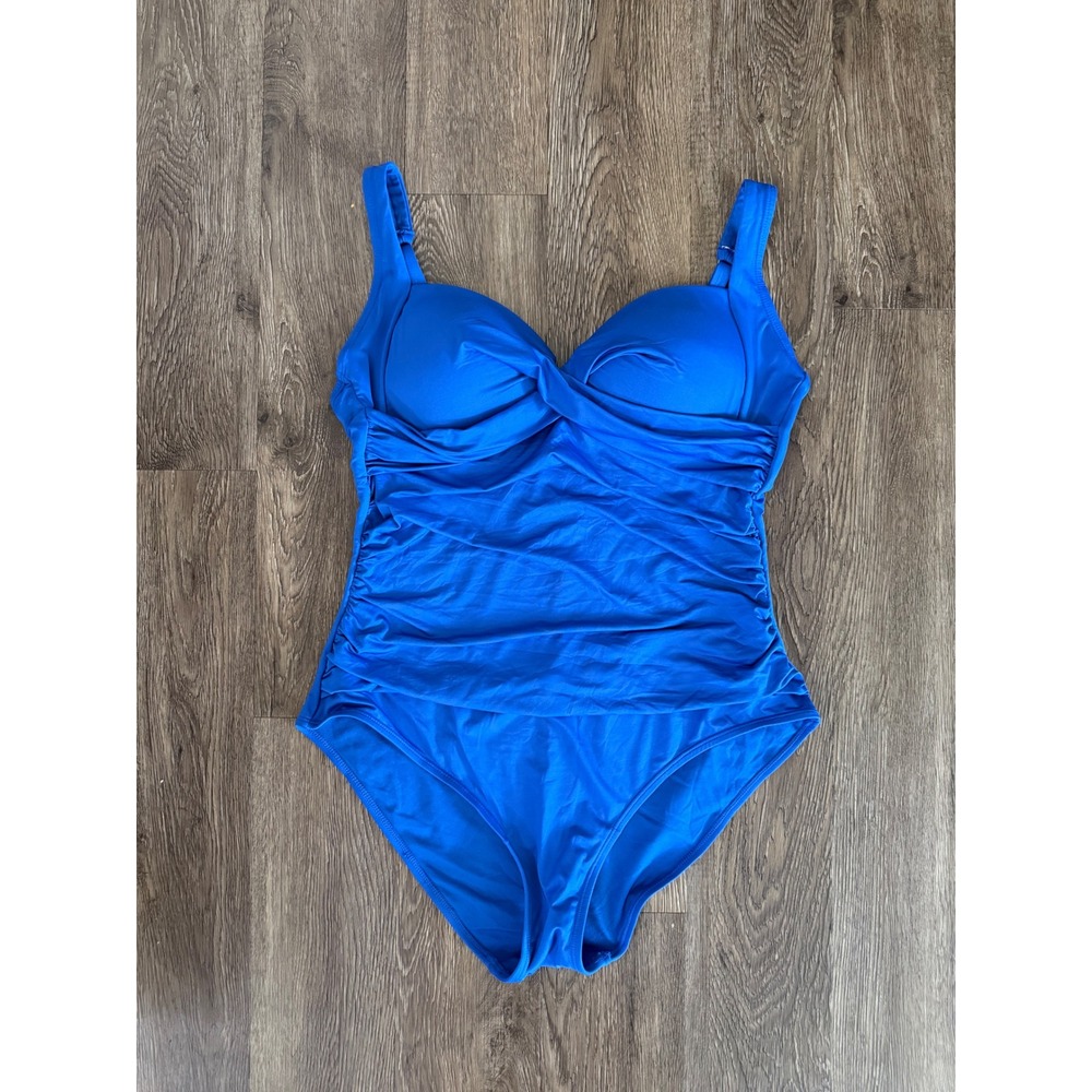 Primark Women's‎ 'Sculpting' Royal Blue Ruched One Piece Swimsuit Size Large
